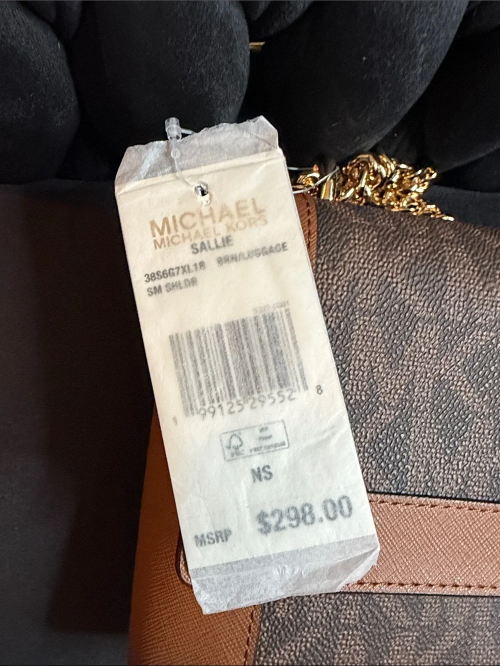 Michael Kors Brown and Dark Brown Logo Crossbody Bag